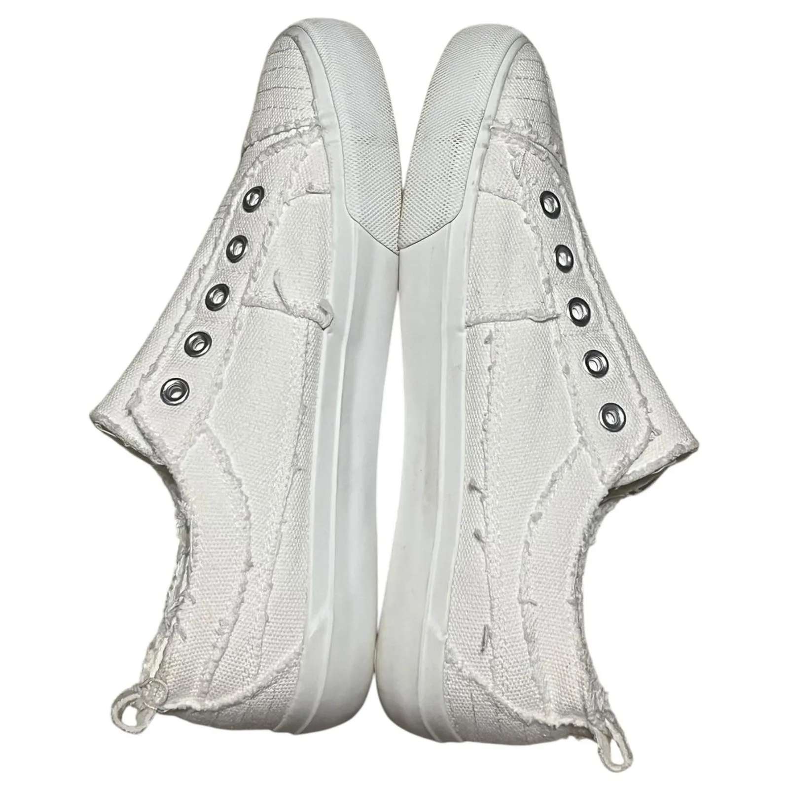Corkys Babalu Shoes Womens 6 White Slip On Canvas Laceless Casual Sneakers Boho - Image 4