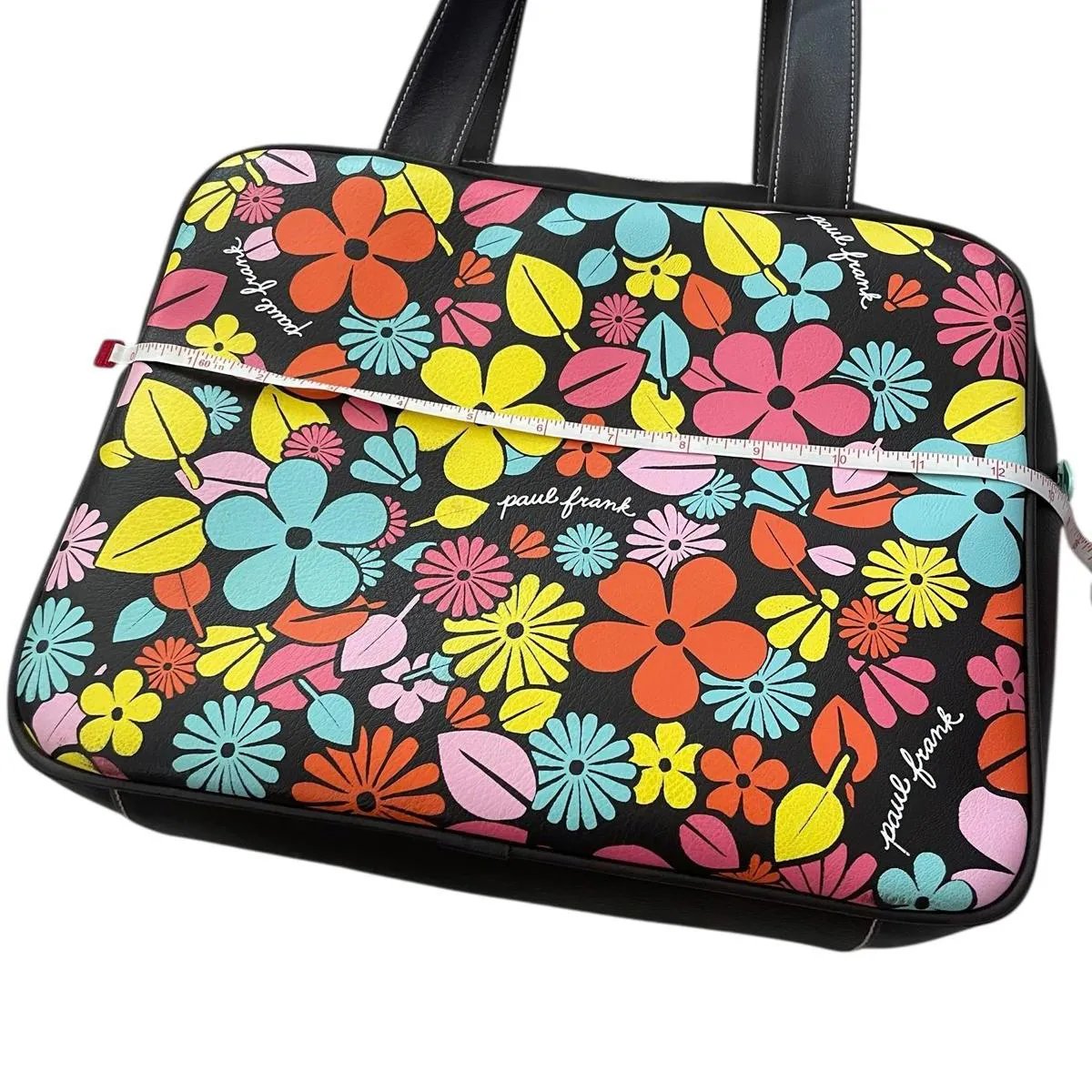 Vintage Y2K Paul Frank Shoulder Bag Purse Satchel Floral Brown EUC 2005 - Image 5