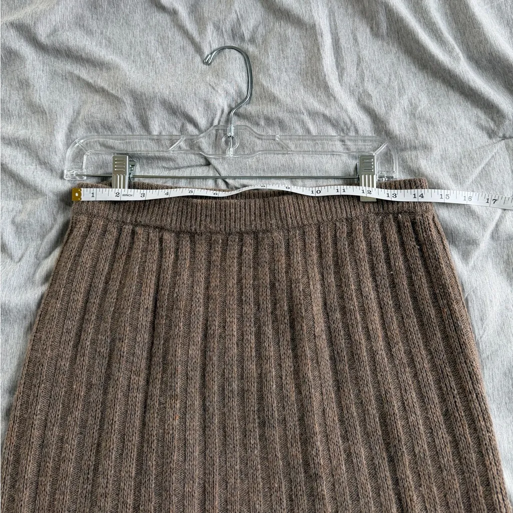 Christian Dior Vintage Maxi Skirt Wool Angora Small Brown Ribbed Quiet Luxury - Image 6