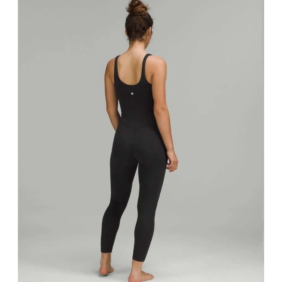 Lululemon Ribbed Align Bodysuit 25" Women's 4 Nulu Black Sporty Athletic Stretch - Image 2