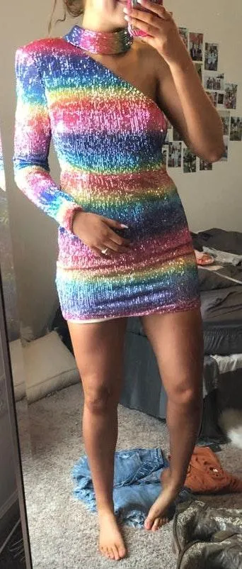 Forever 21 Rainbow Sequin Dress - Image 2