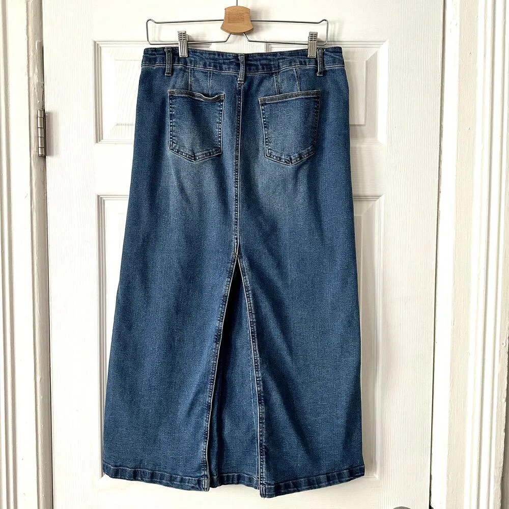 Baccini Denim Midi Skirt Sz 10 - Image 4
