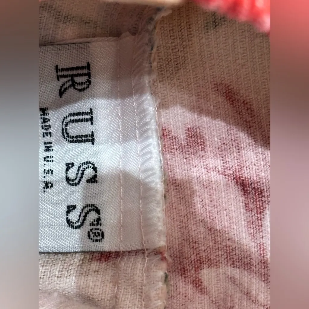 Vintage 1980s Russ Corduroy Light Pink Floral A - Image 10