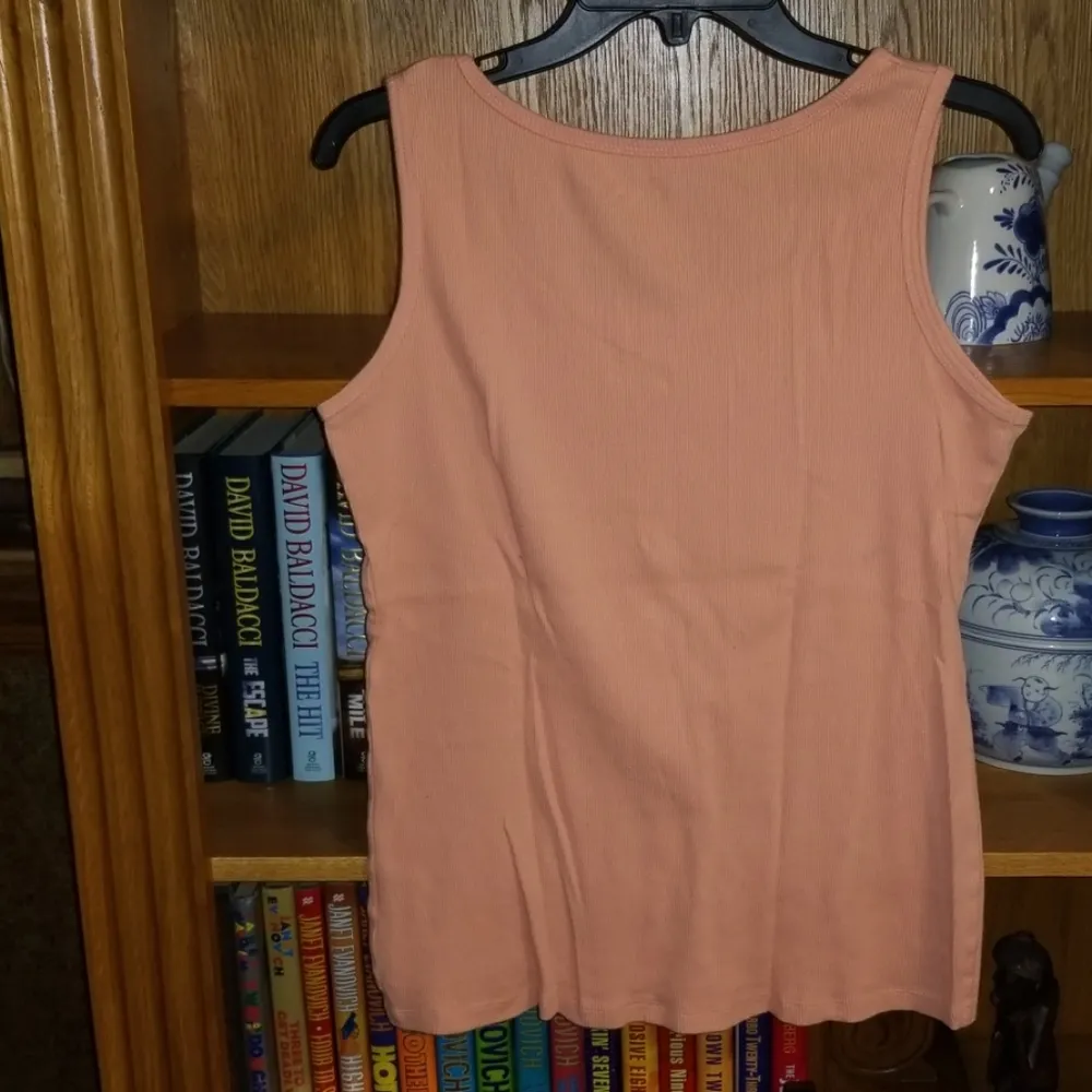 Relativity  Peach Ribbed Tank Top - Image 3