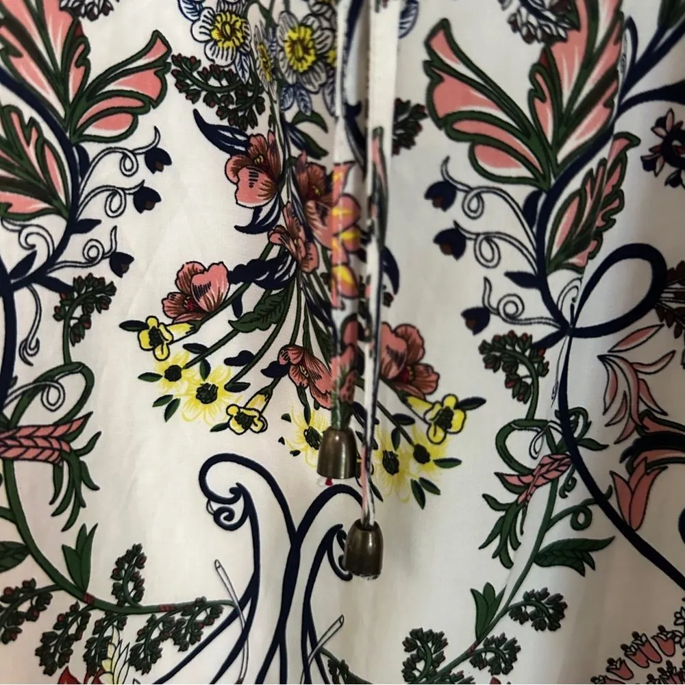 Anthropologie Moon River Floral A-Line Dress Button Tie Flutter Sleeve Size M - Image 6