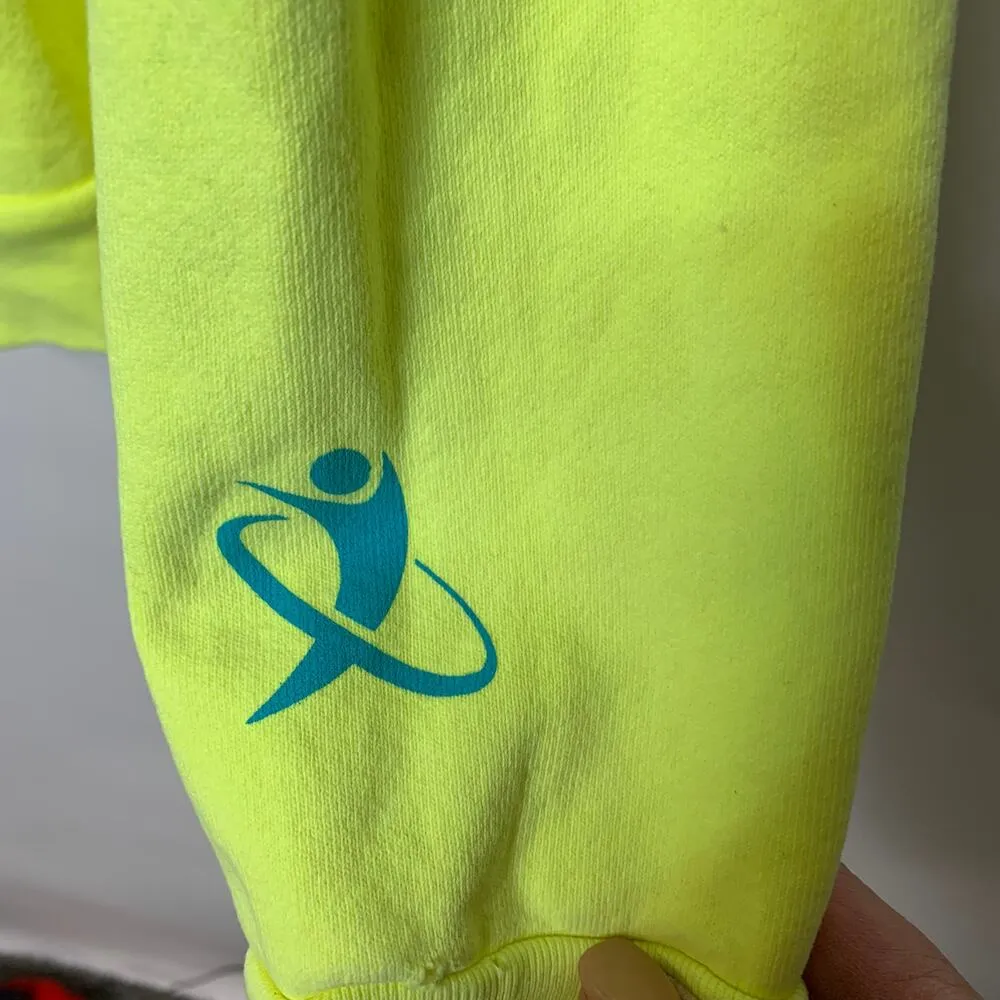 Club Fantasy Neon Yellow Starlight Heavy Cotton Hoodie Large - Image 3