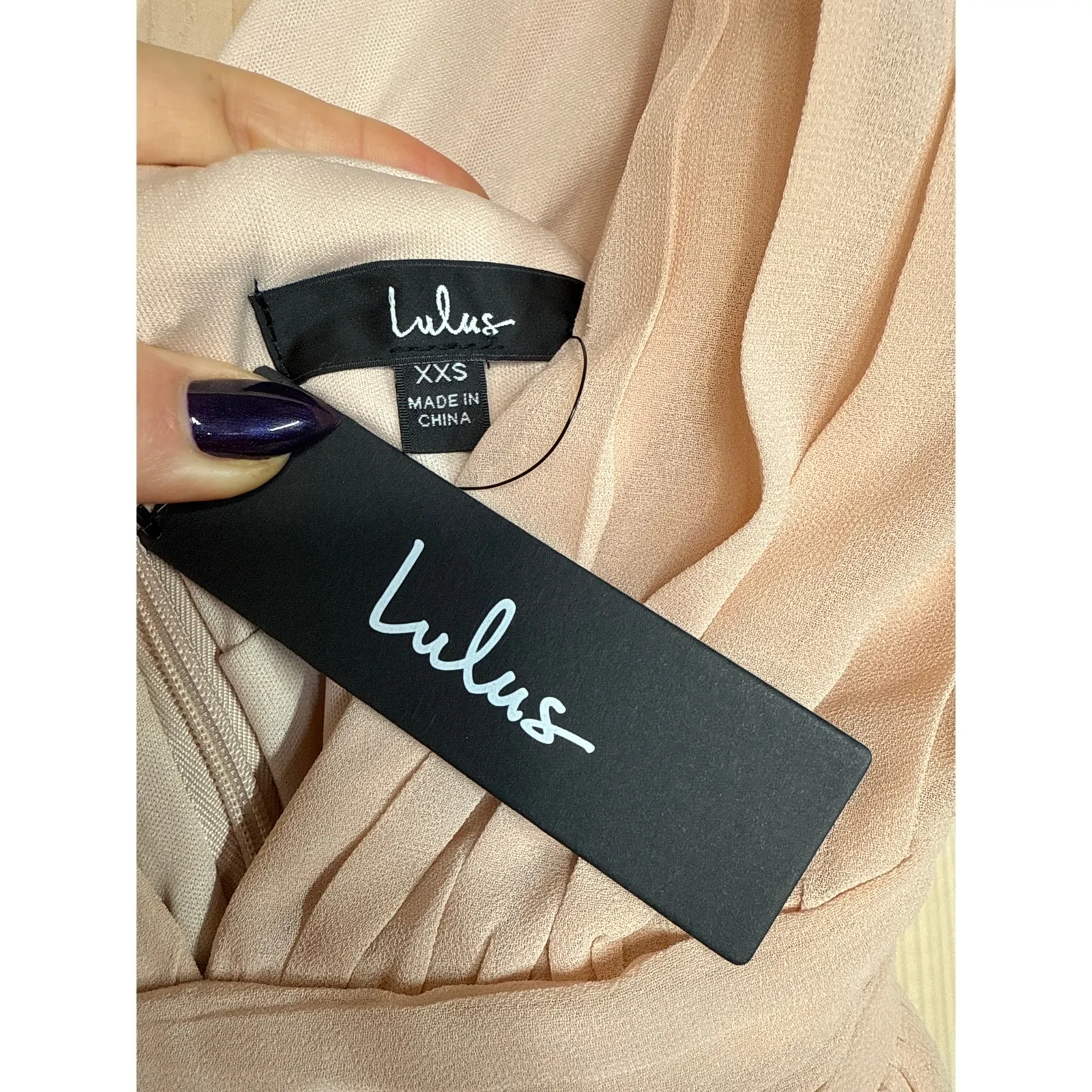 NWT Lulus Heavenly Hues Blush Maxi Dress Bridismaid Wedding Formal Size XXS - Image 5