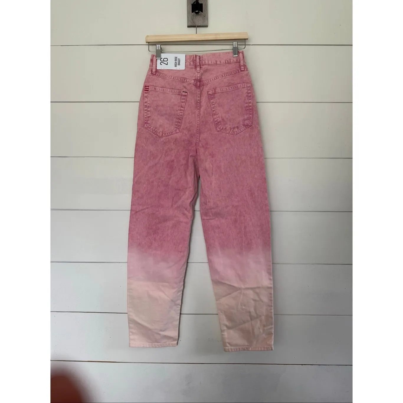 BDG Urban Outfitters Women’s 26 Pink Tie Dye Dip Dye Jeans New High Rise Baggy - Image 4