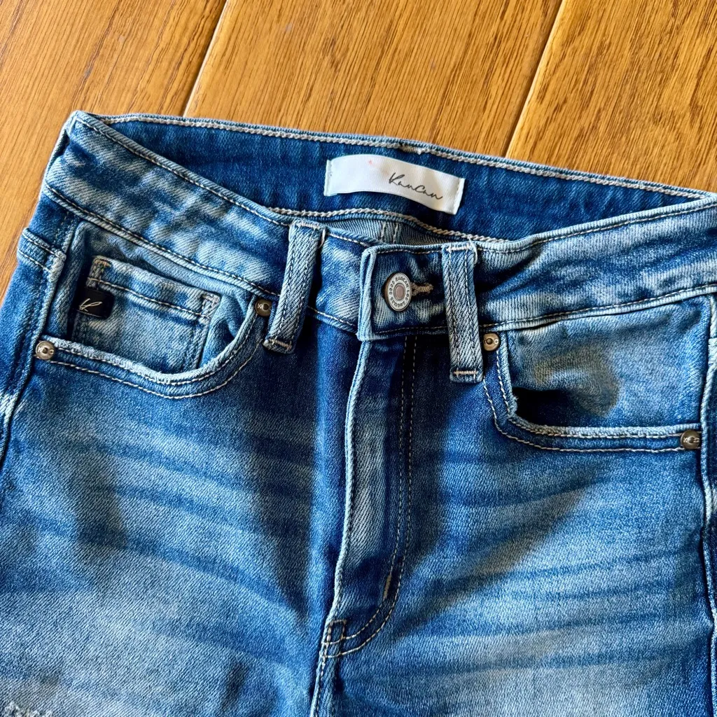 KanCan Geneva Skinny Jeans Women’s 3/25 Med Wash High Rise Ankle Frayed Hem - Image 3