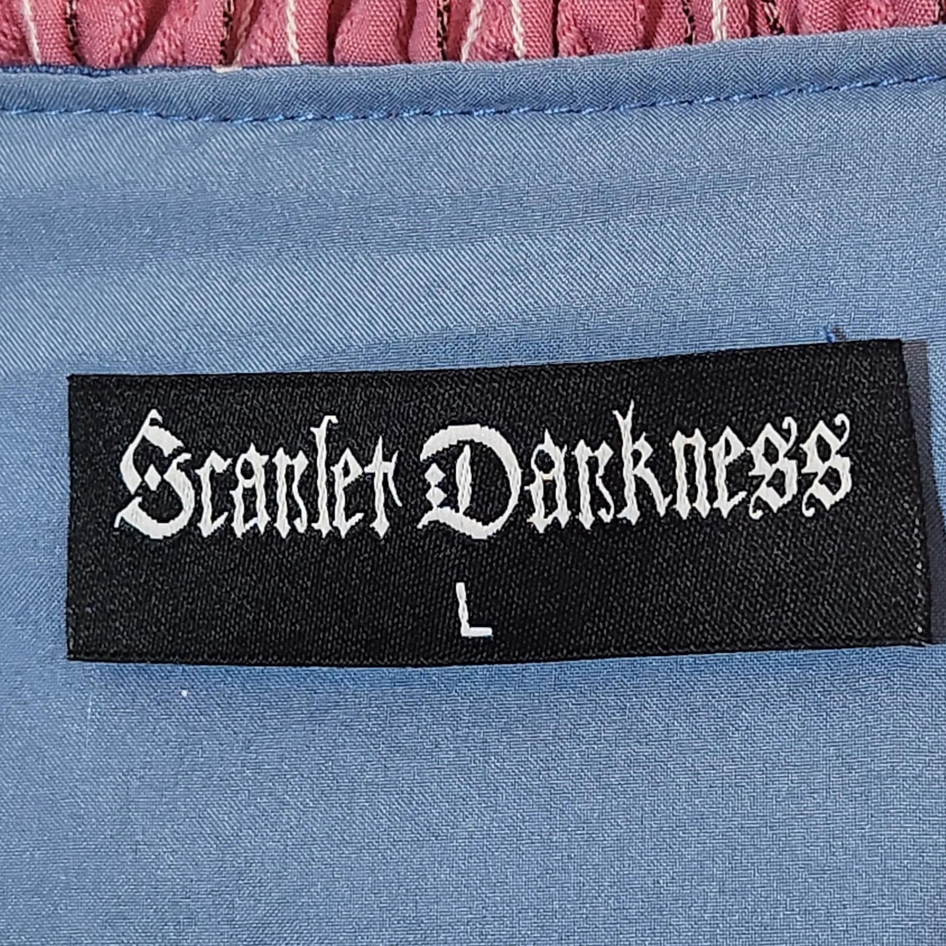 Scarlet Darkness Blue Dress with Pink Ruffle Trim Size L Size L - Image 7