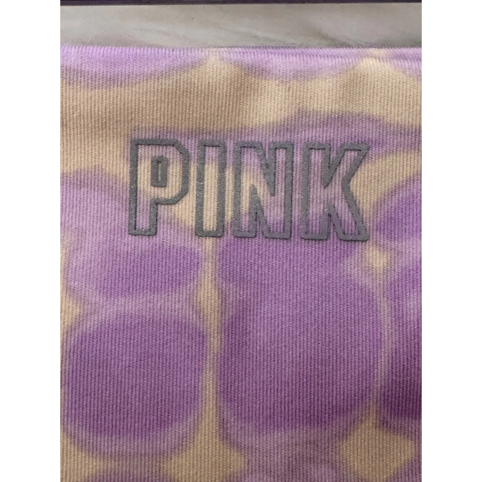 PINK Active Purple Beige Tie Dye Bike Shorts Women's Sz M High Waisted Pockets - Image 5