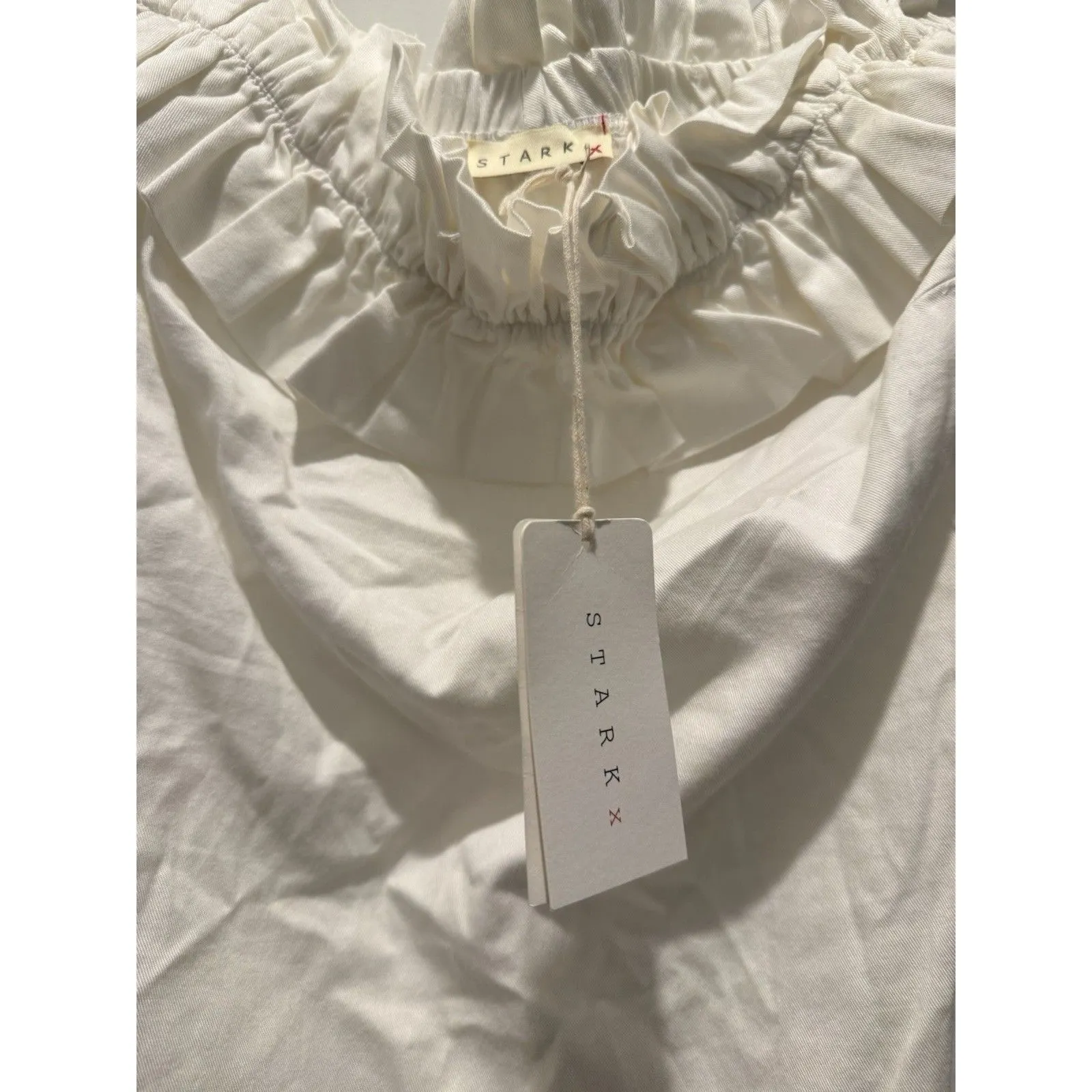 Women’s Stark X Mini Party Dress White Strapless Ruffle Let’s Party Bridal Small - Image 5