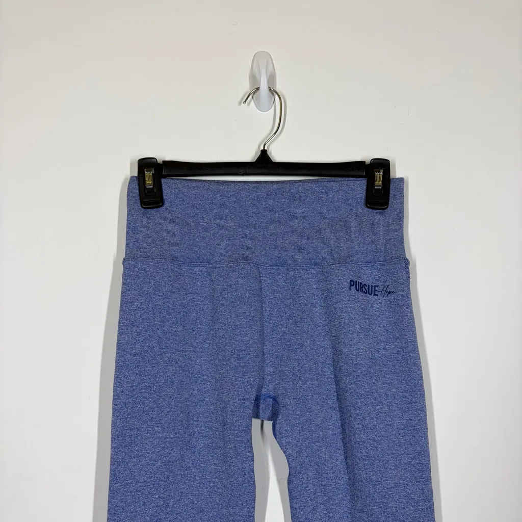 Pursue Fitness X Hope Scope Seamless Leggings Size Medium Blue - Image 6