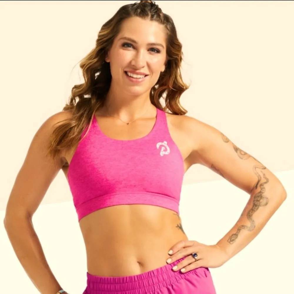 Peloton Women's Heathered Strappy Sports Bra - Size S - Fuchsia Pink - NWT - Image 8