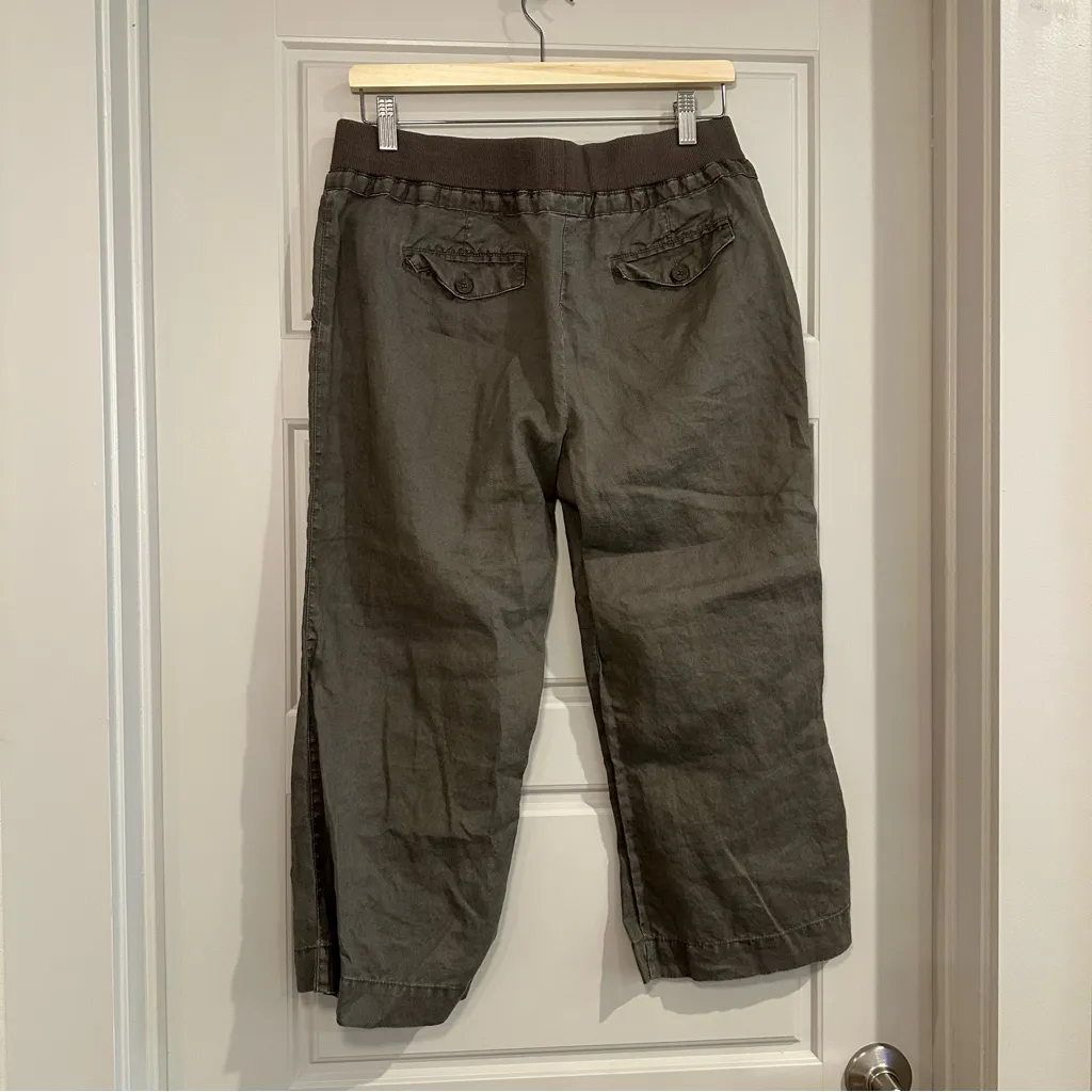 Sandro‎ Linen Cropped Taupe Pants Size 8 - Image 2