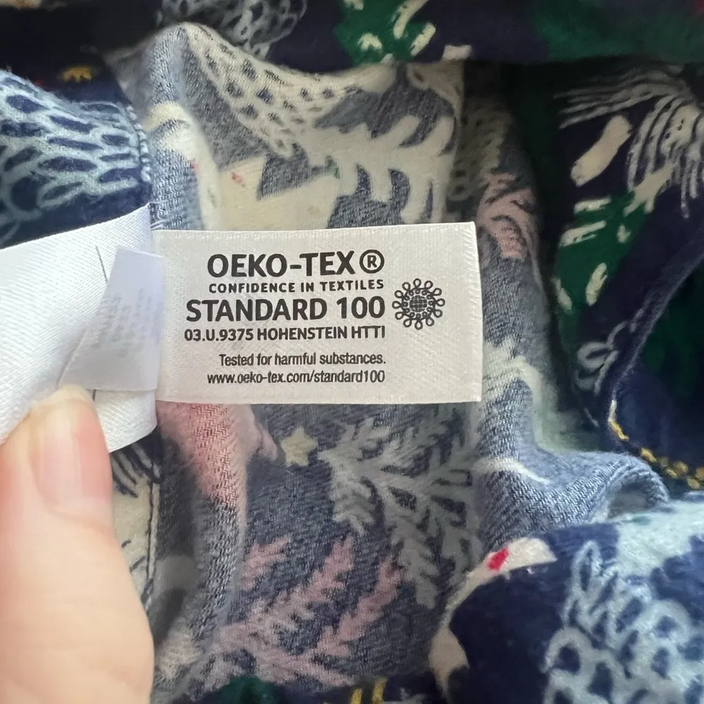 Hanna Anderson Woman’s Christmas Pajama‎ Dress Nightgown Size Large Blue - Image 4