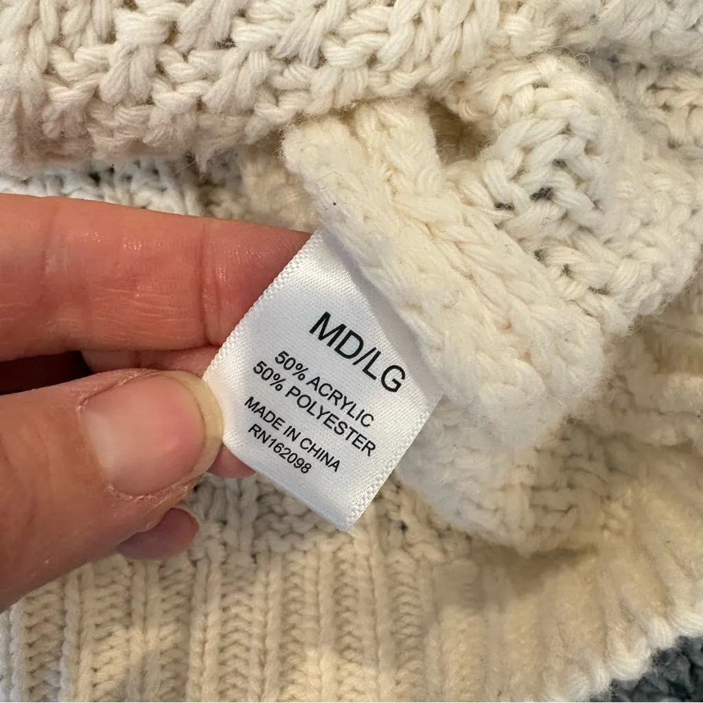 Taylor Swift Taylor’s Version Red Cream Star Cardigan Cable Knit Sweater M/L - Image 5