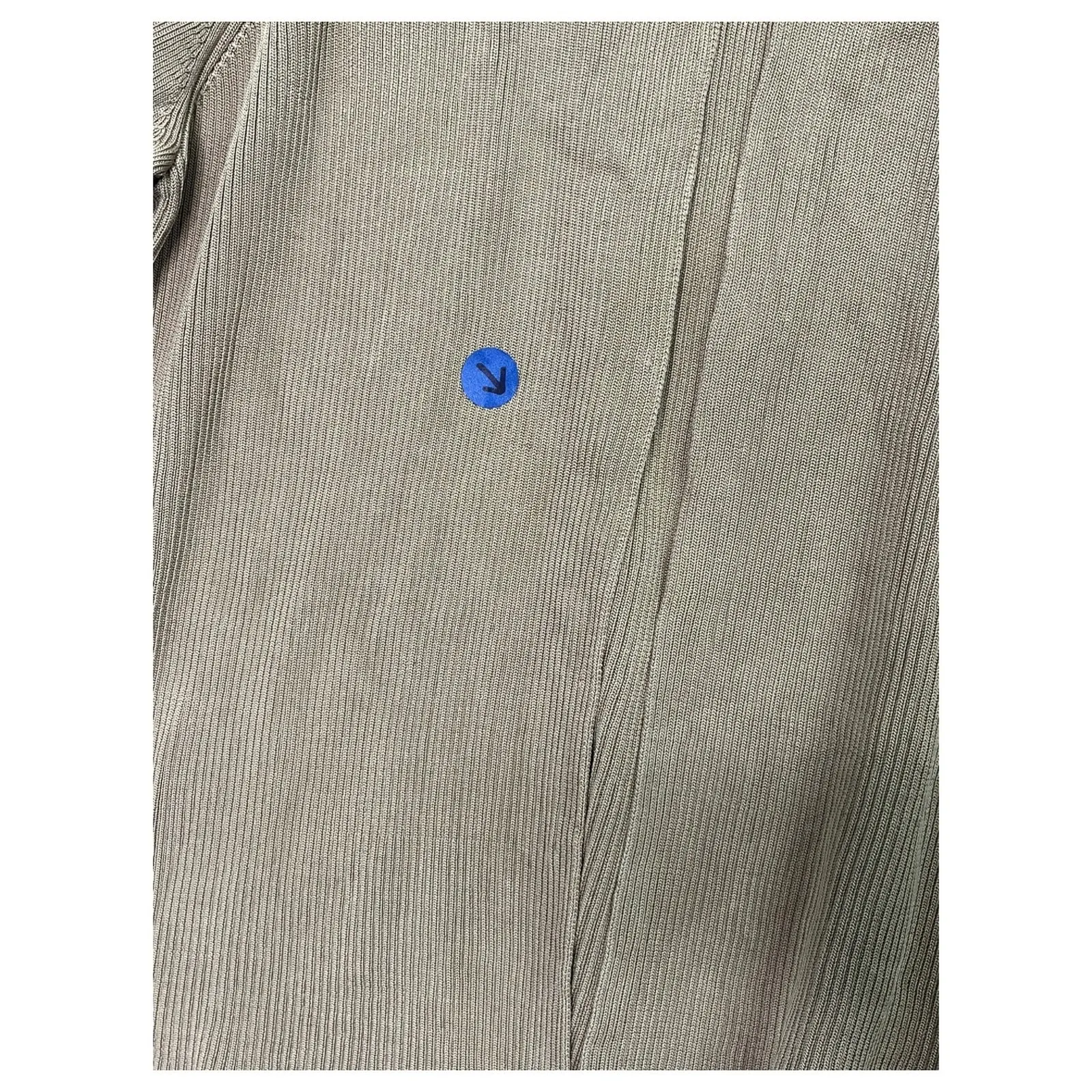 Dana Buchman Cardigan Sweater Womens Medium Tan Silk Ribbed 3/4 Sleeve Classic - Image 4