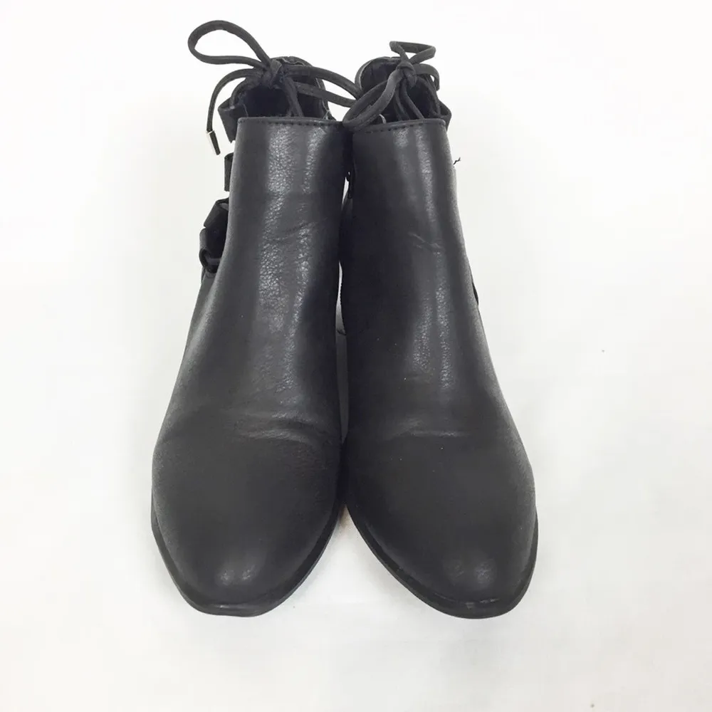 American Eagle Black Strappy Cutout Ankle booties Sz 6 - Image 3