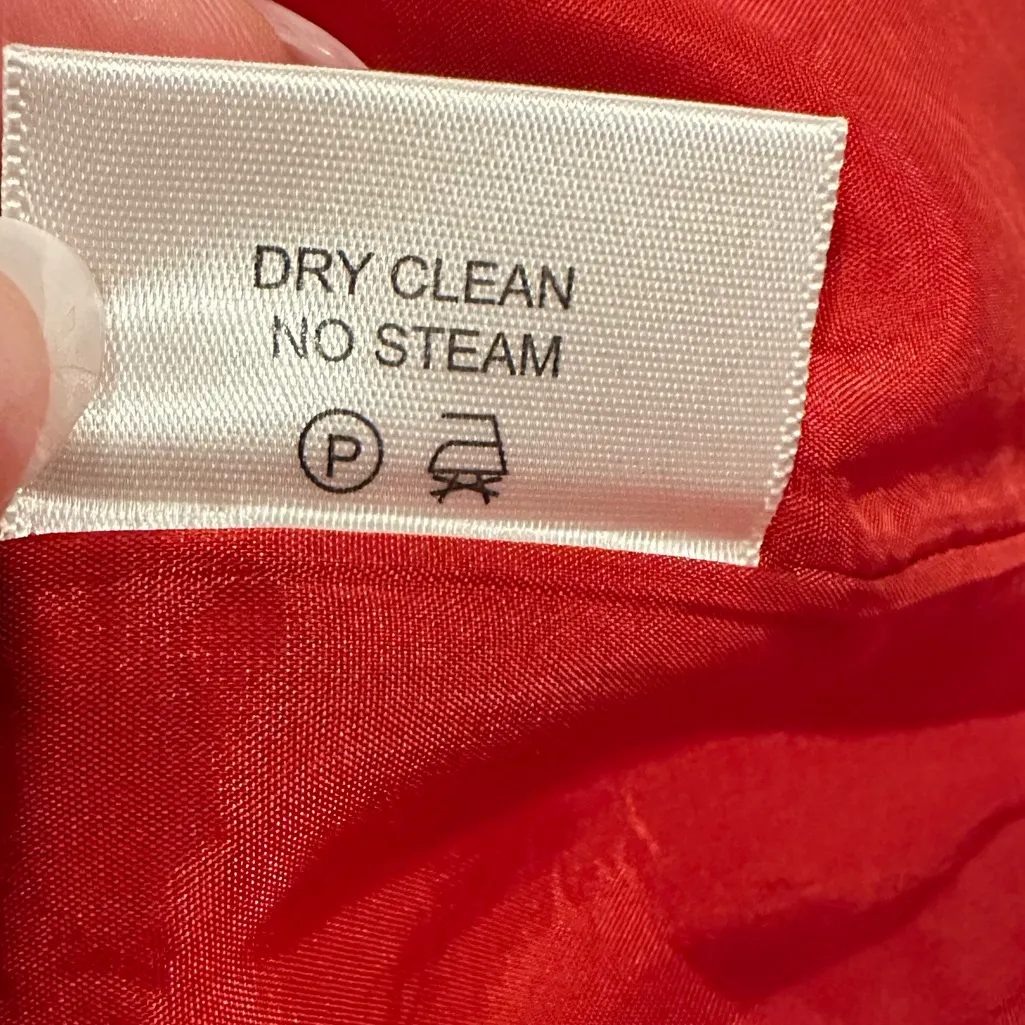 Tory Burch Red-Orange Short Sleeve Wide Crew Neck Careerwear Sheath Dress 4 - Image 7