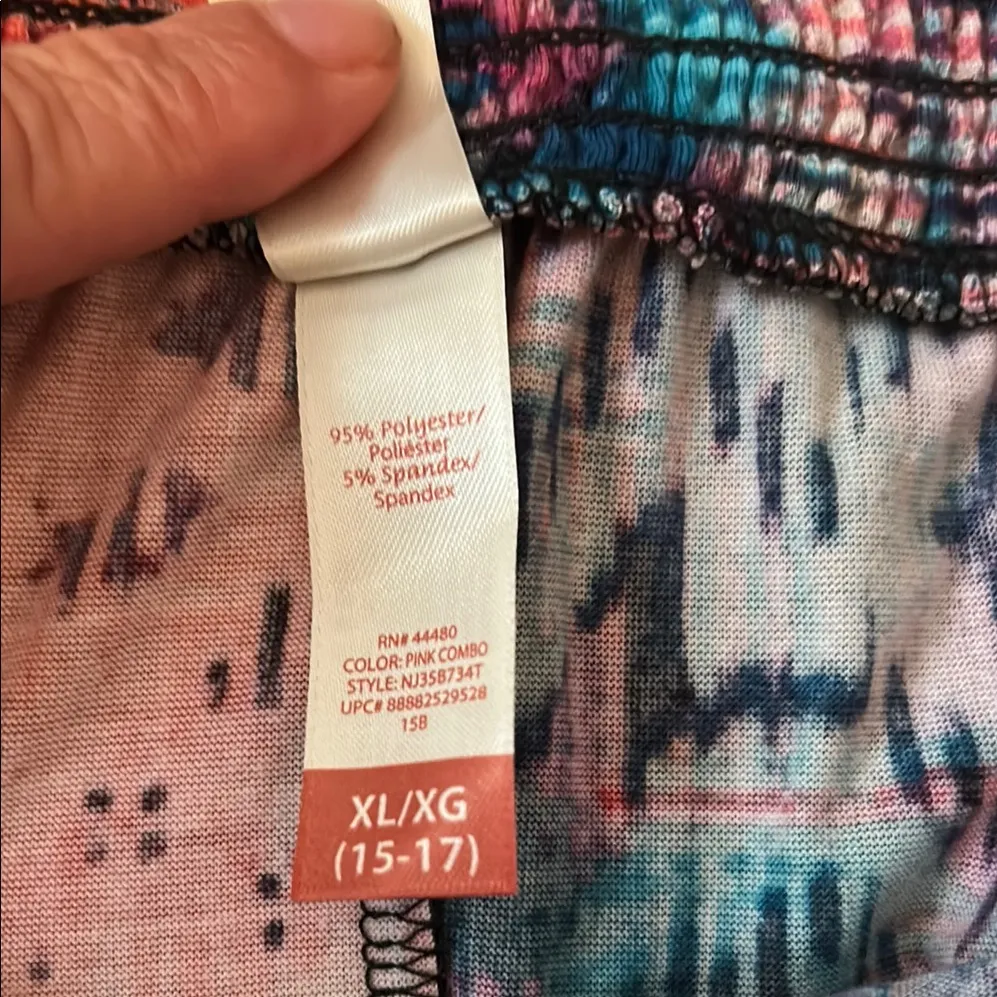 No Boundaries Blue and Pink Patterned‎ Maxi Skirt Front Split juniors XL - Image 8