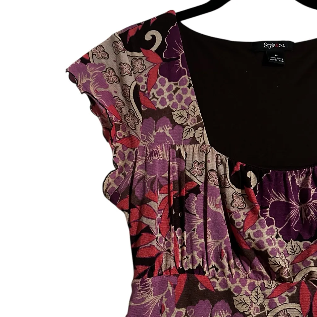 Vintage Style & Co Y2K Babydoll Top Milkmaid  Floral 90s WhimsiGoth Size Medium - Image 2