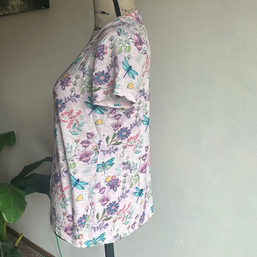 Sundance Butterly Firefly V-Neck Short Sleeve Lavender Tee Shirt Top Size XS - Image 10