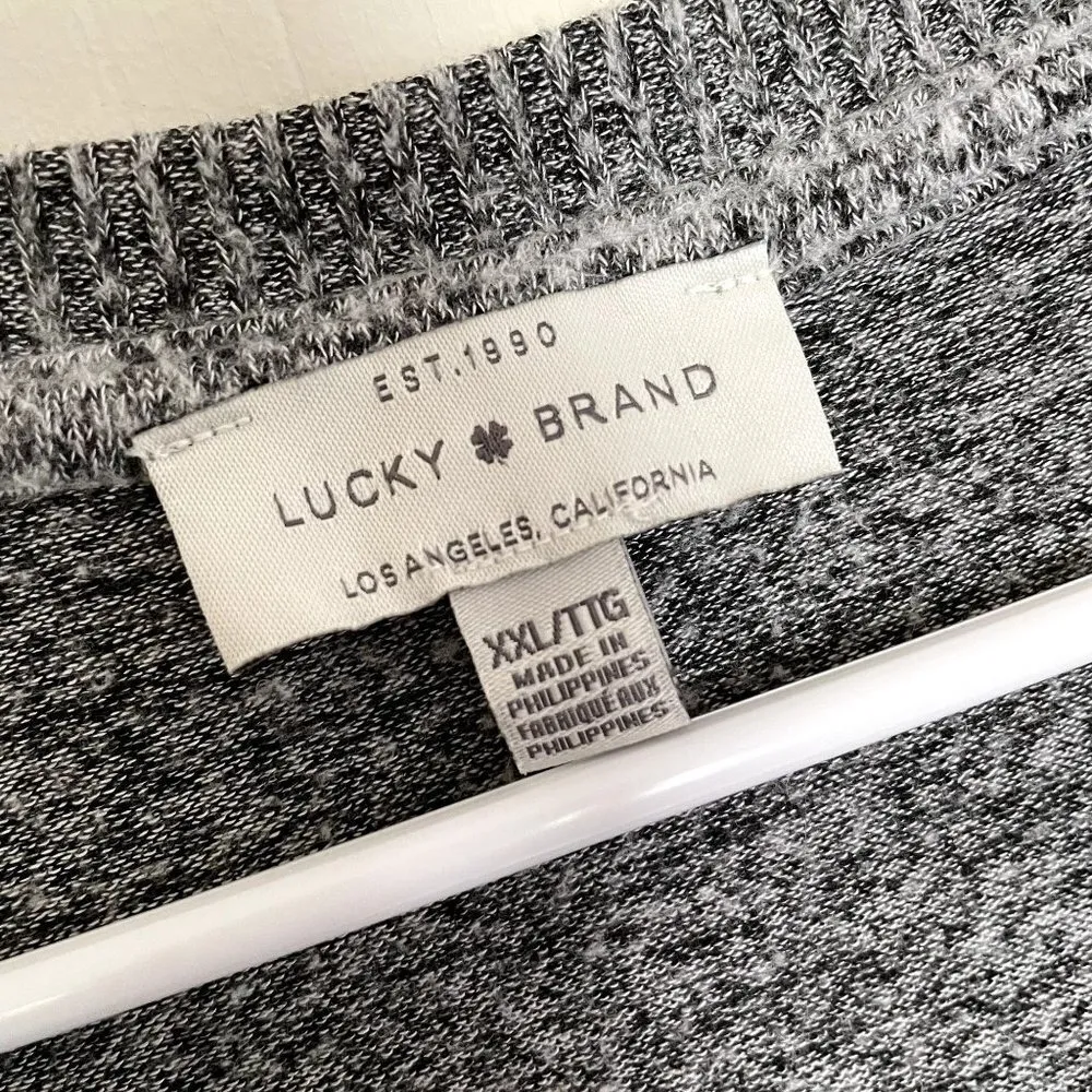 Lucky Brand gray knit v-neck sweater classic comfort winter style winter warm - Image 3