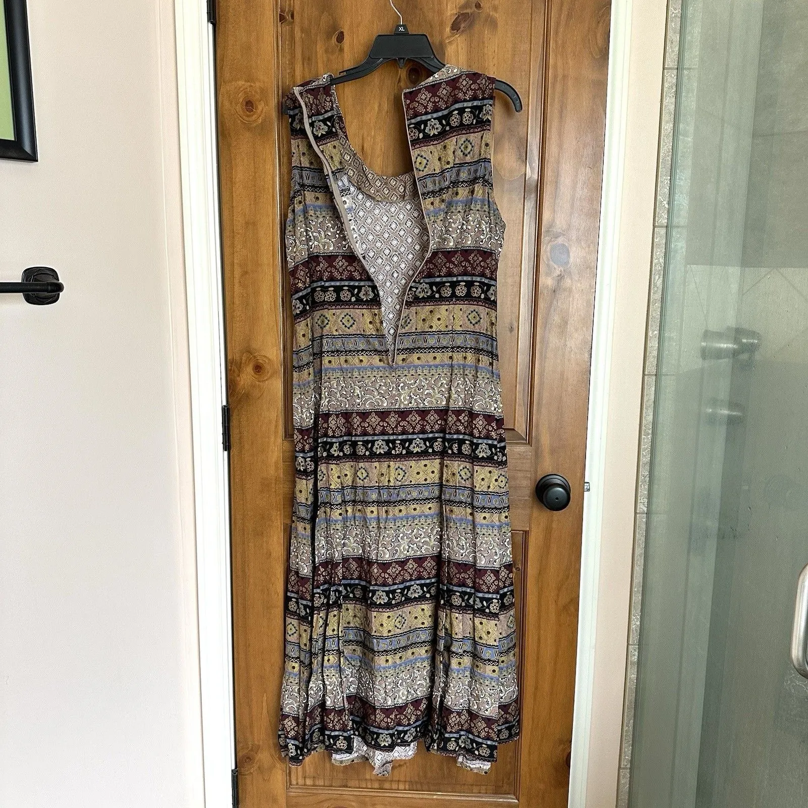Vintage Betsy Lauren Maxi Dress 16 Sleeveless Boho Cottage Core Prairie Western - Image 3