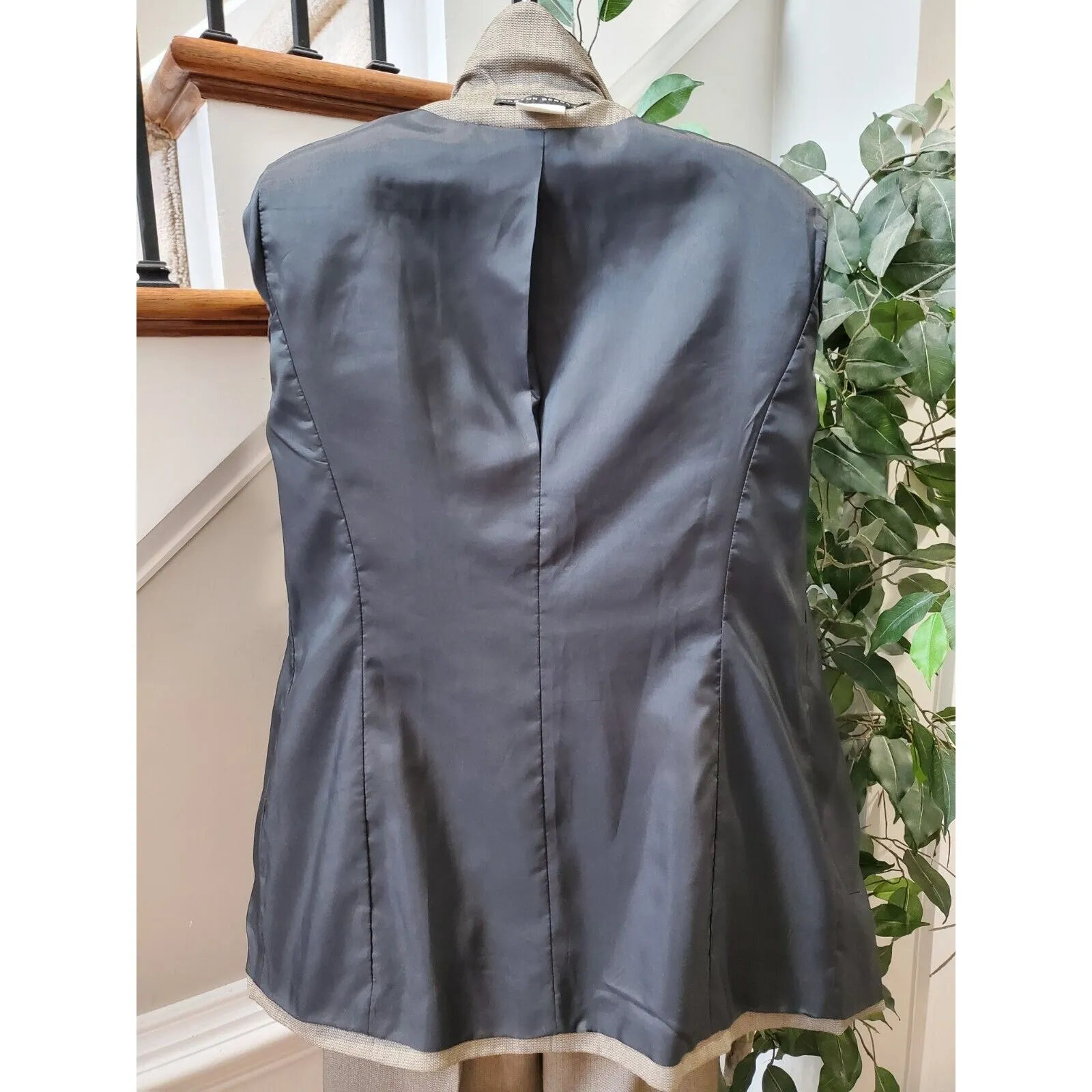 Morton Bernard Women Brown Polyester Single Breasted Blazer & Pant 2 Pcs Suit 10 - Image 10