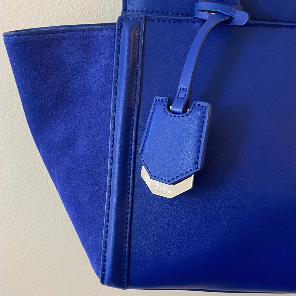 Pedro blue leather & suede purse with shoulder strap - Image 2