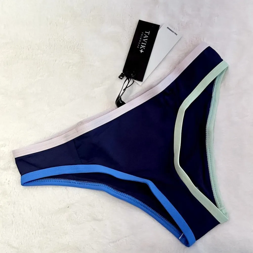 NWT Tavik Jayden Full Swim Bikini Bottom Color Blocked Cobalt - Image 2