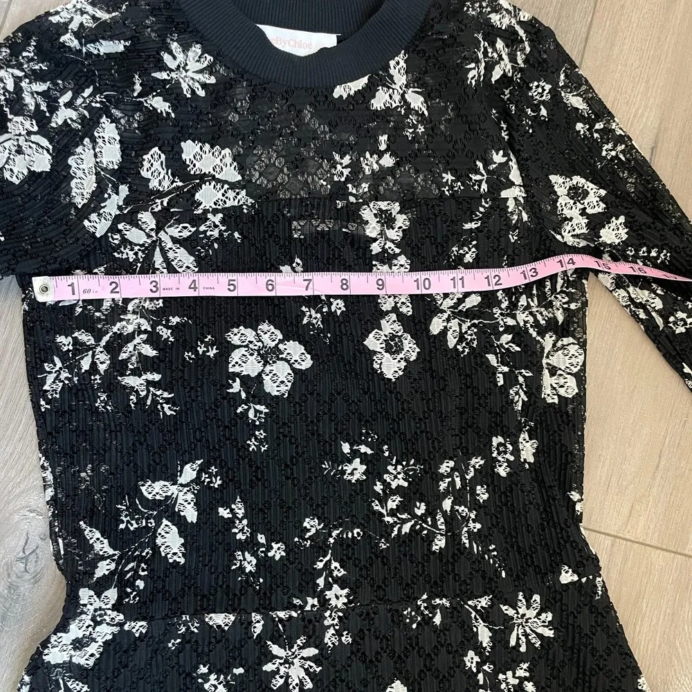 See By Chloé Floral Print Lace Dress Black White Spring Designer Frock Wedding - Image 11