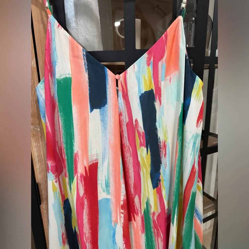 Anthropologie MILLY Becca Watercolor Brushstroke Dress midi maxi a-line colorful - Image 7