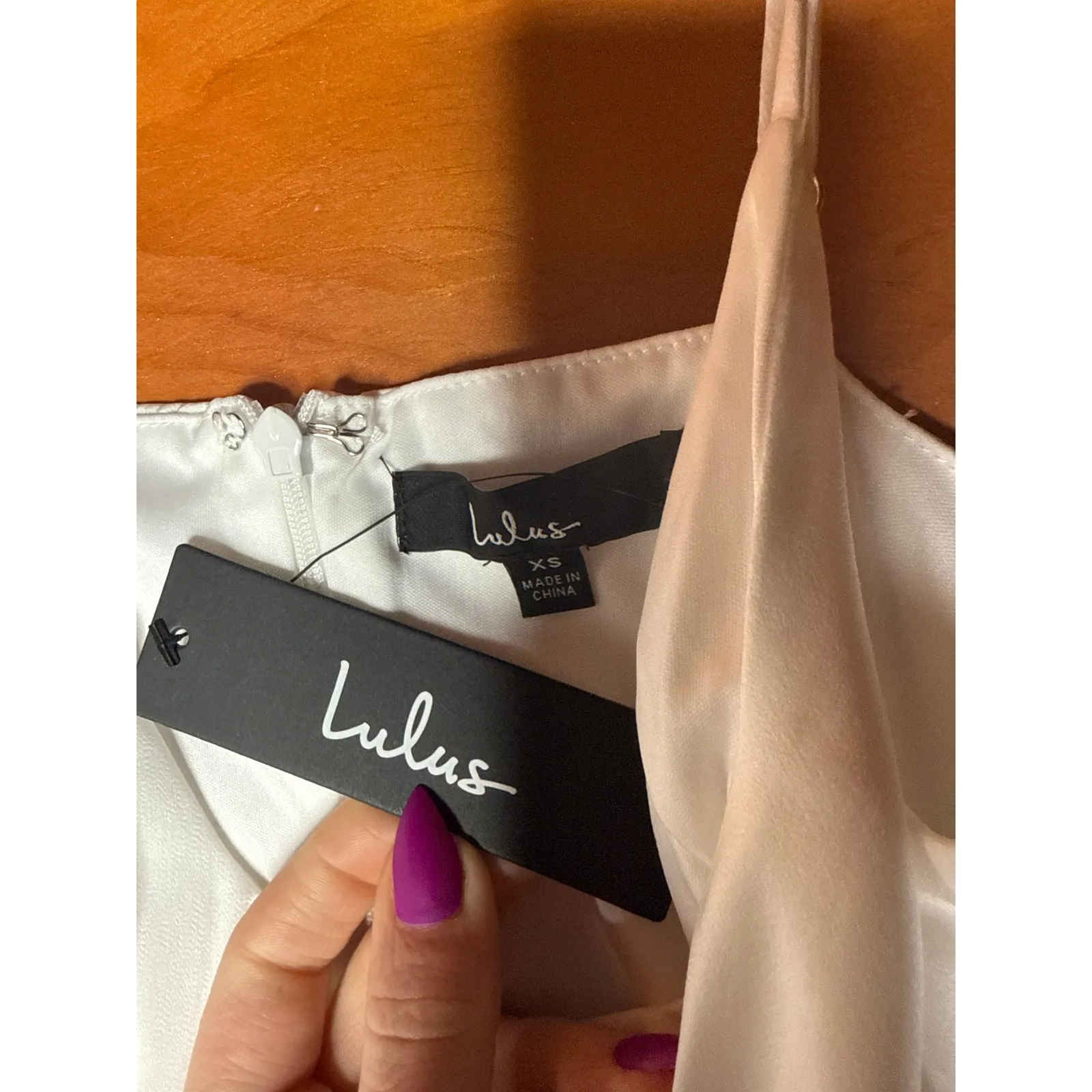 NWT Lulus Romantic Angel White Satin Square Neck Ruffled Mini Dress Party Sz XS - Image 4