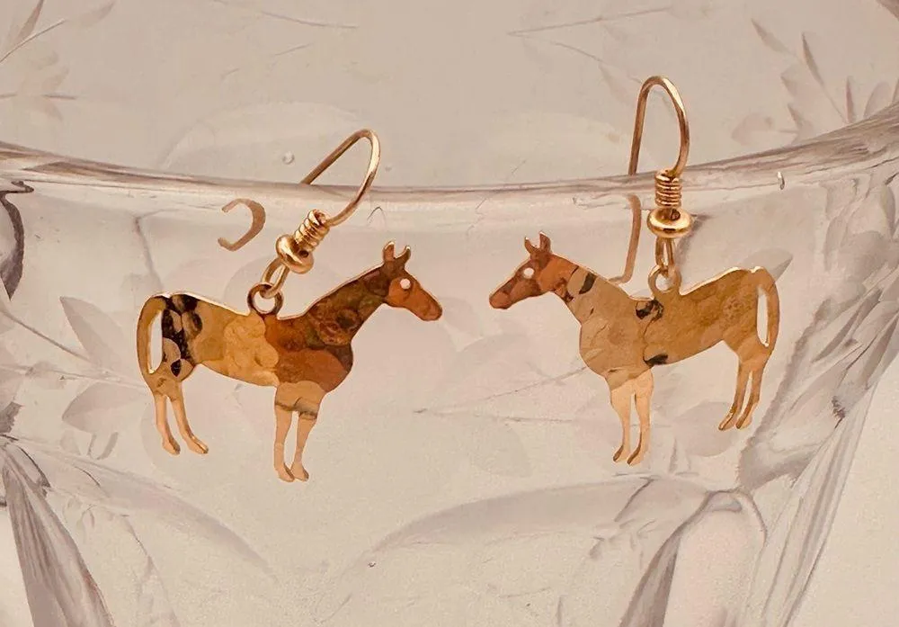 Wild Bryde Gold Toned Horse Earrings - Image 5