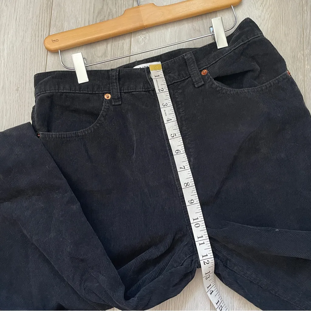 Re/Done Corduroy Jeans high rise straight leg womens Black (size 28) stove pipe - Image 7