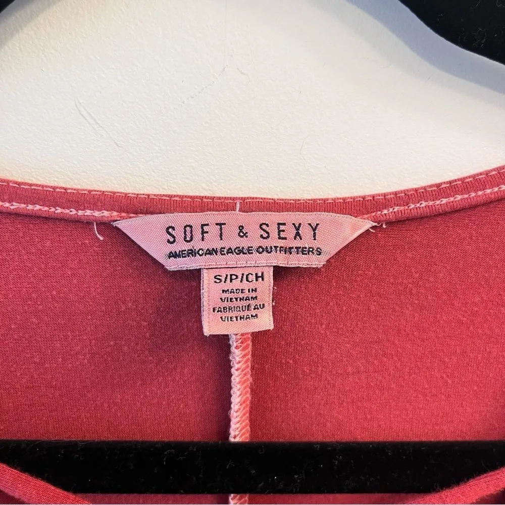 American Eagle Soft & Sexy Gray Corset Laced Tank - Image 2