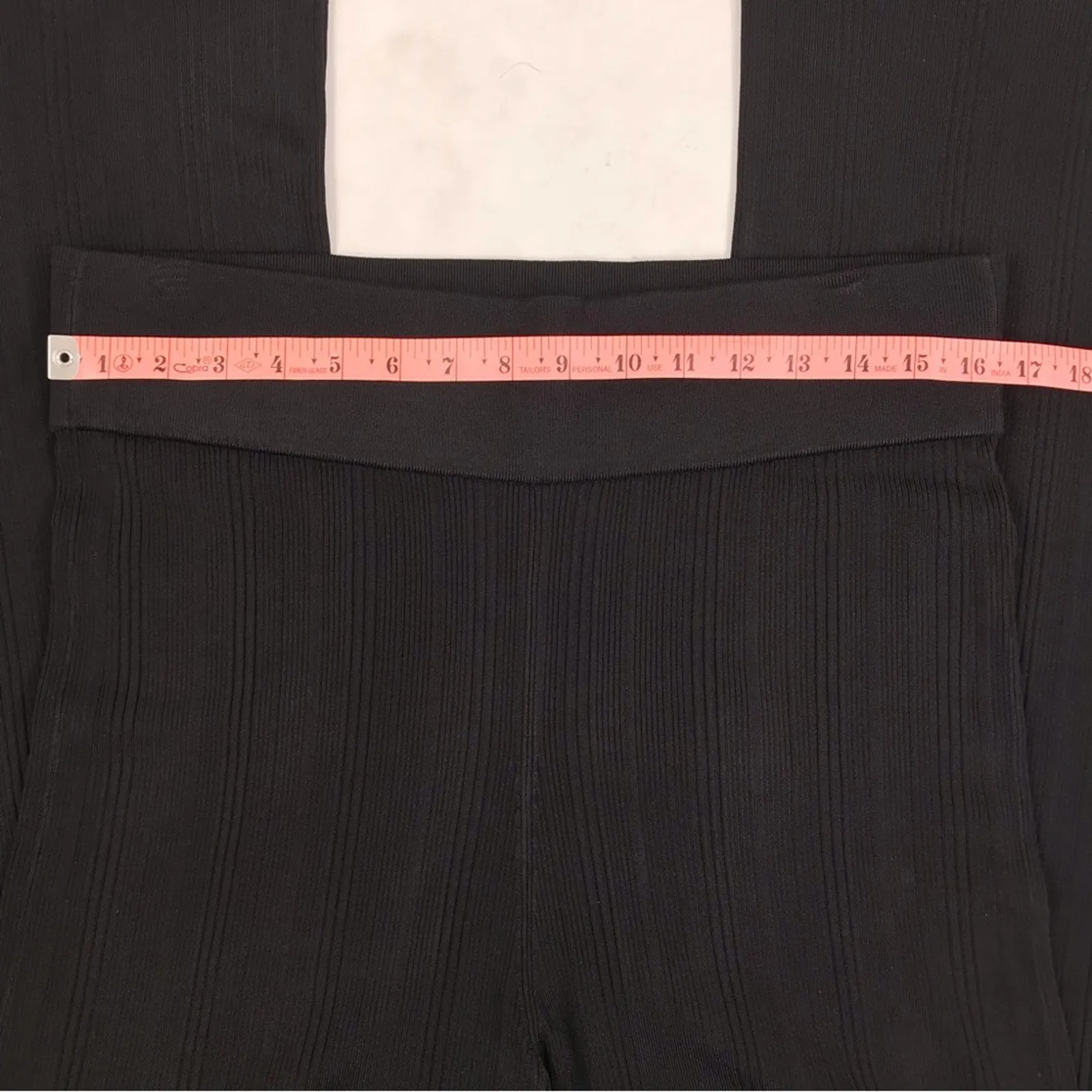 EVERLANE Flare Rib Knit Pant XL Black Grunge Versatile Office Whimsy Travel NWT - Image 8