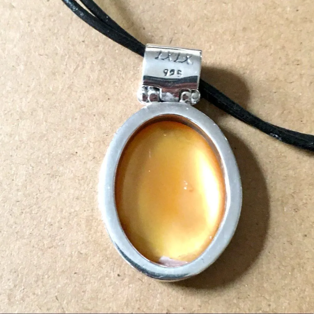 EXEX Claudia Agudelo Mother of Pearl Sterling Silver Leather Necklace - Image 4