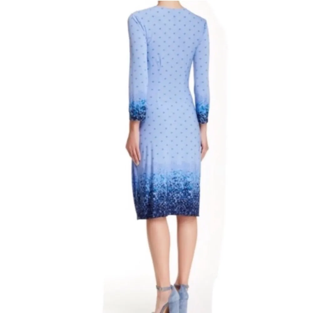 BCBGMAXAZRIA Adele Blue Floral Wrap Dress - Image 2