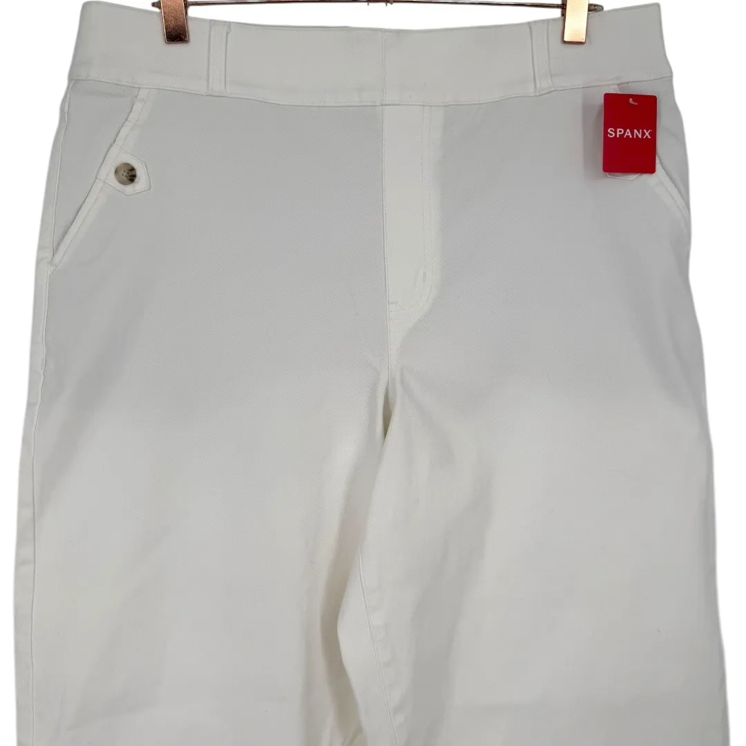 NWT SPANX Stretch‎ Twill Cropped Wide Leg Pants White Size 2X Pull On Slimming - Image 7