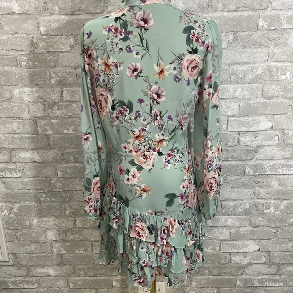 Yumi Kim Floral Jenna Long Sleeve Dress in Mint Green - Image 5