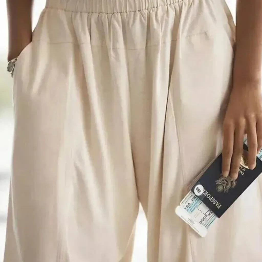 Daily Practice by Anthropologie Take Heart Capri Pants Cream Pearl Size M Size M - Image 3