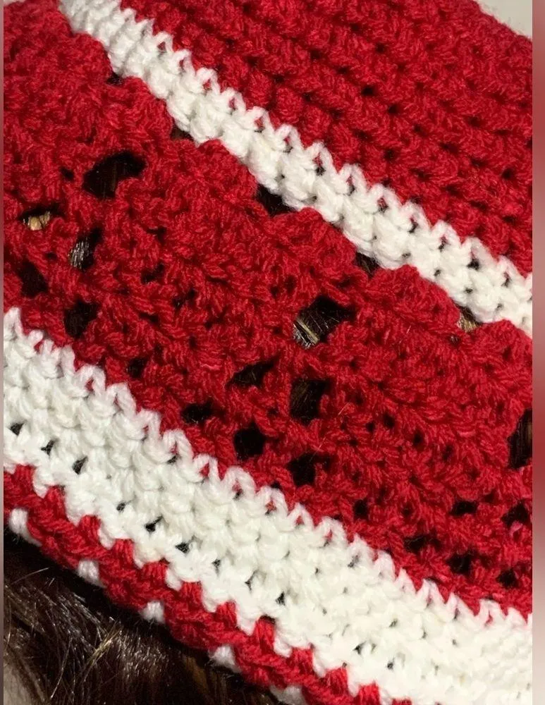 Handmade Red Heart Beanie Hat - Image 6