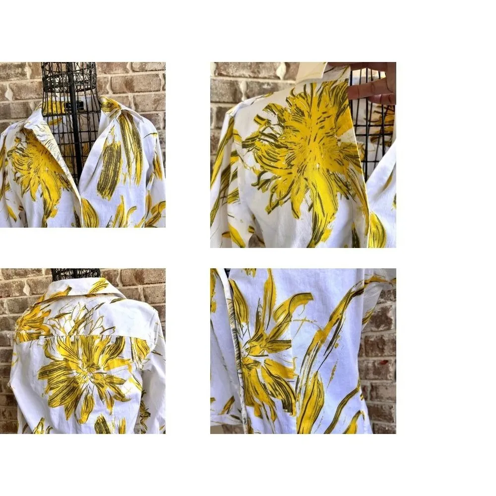 Paperwhite Floral Shirt Size 10 Tailored Blouse Nordstrom Pop Art Decor … White - Image 8