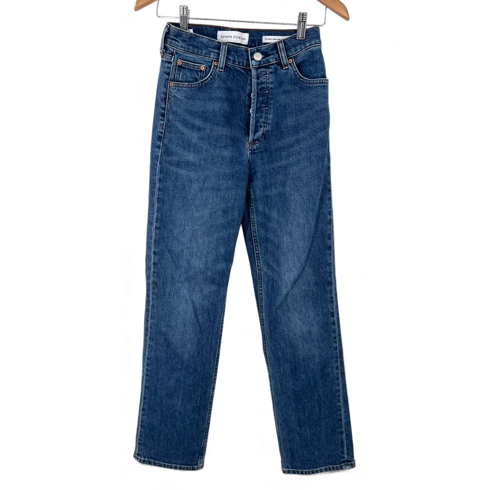 Denim Forum for ARITZIA 25 Womens Jeans Dark 28" inseam Straight Leg Classic - Image 2