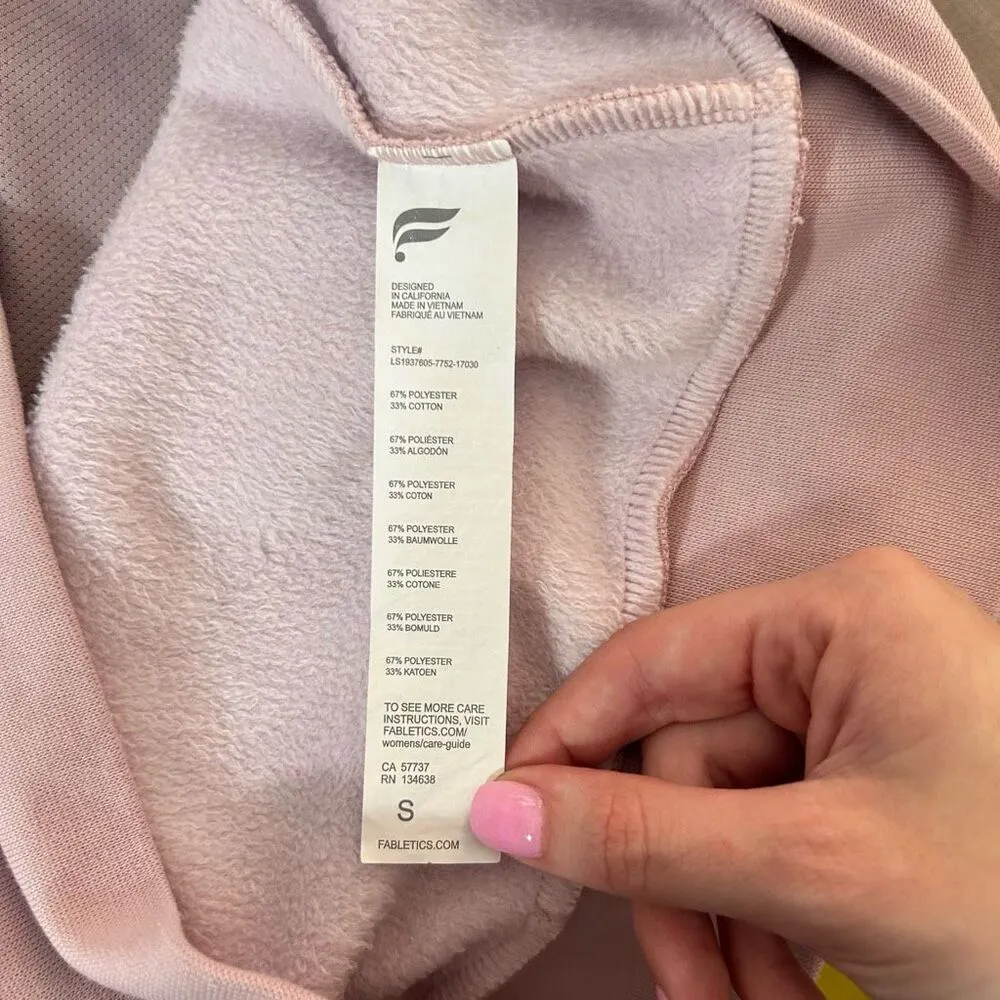Fabletics Light Pink Cowl Neck Sweater w Large Front Pocket Size S - Image 9