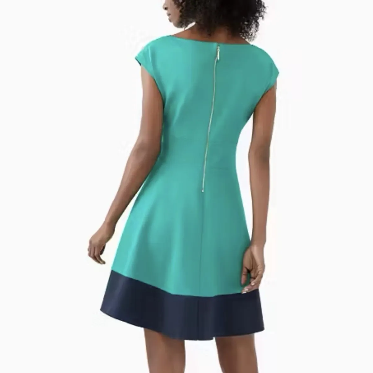 Kate Spade Green Fiorella Ponte Knit Sleeveless Flare Dress MEDIUM Pockets - Image 2