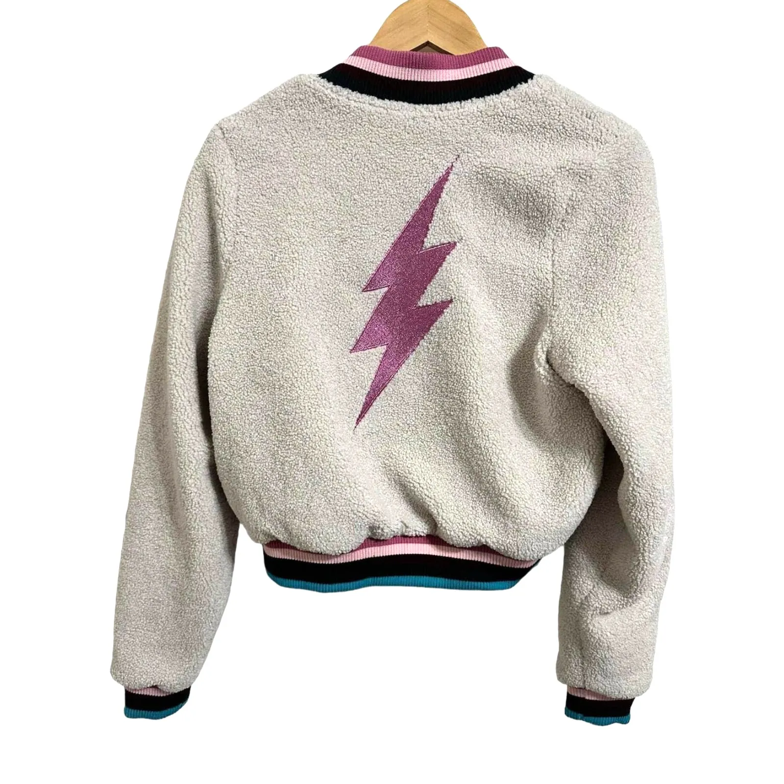 Spiritual Gangster Trust The Universe Furry Fleece Bomber Jacket Size Small‎ - Image 6